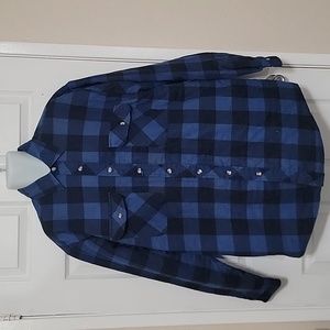 Vintage Northwest Blue Shirt Men's Lined Plaid Flannel Jacket Size XLT